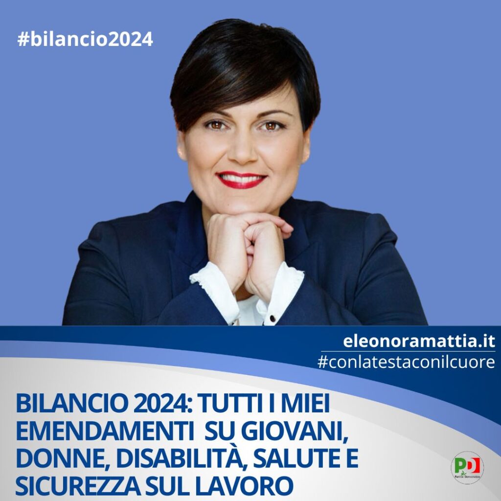 Bilancio 2024 Emendamenti su giovani donne disabilita salute e sicurezza