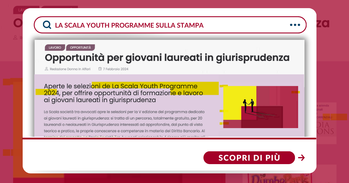 La Scala Youth Programme 2024 selezioni in corso formazione e