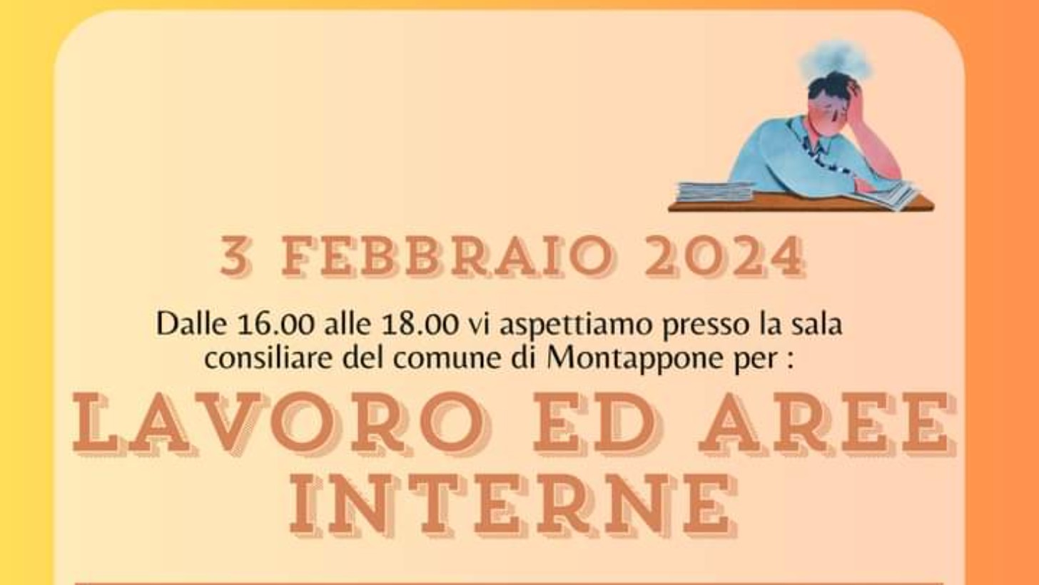 Nuovo evento sul lavoro e le aree interne